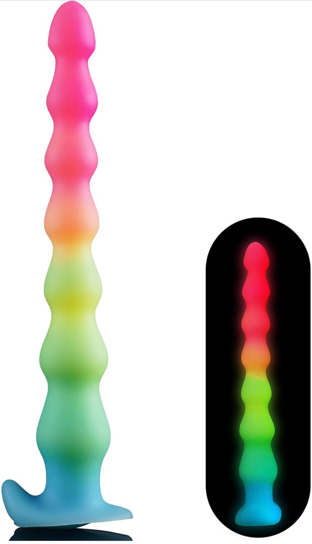 #6 Rainbow Beaded Dildo