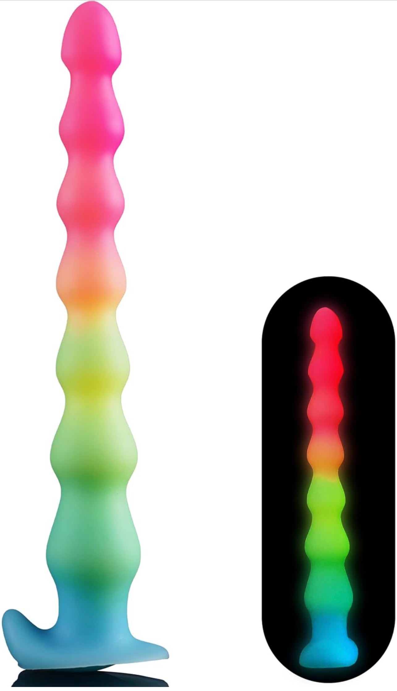 #6 Rainbow Beaded Dildo