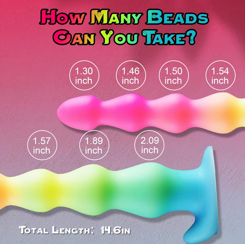 #6 Rainbow Beaded Dildo