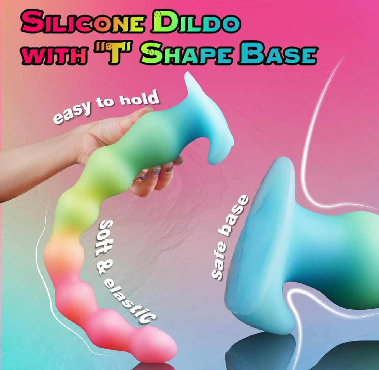 #6 Rainbow Beaded Dildo